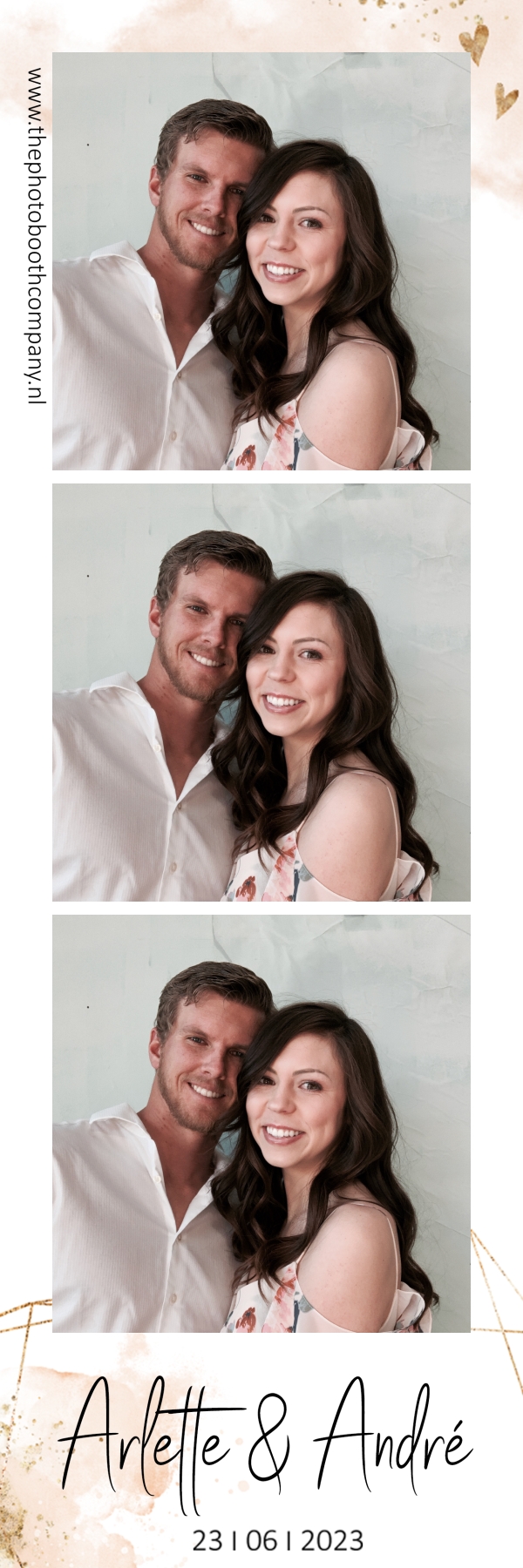 Voorbeeld van een proefontwerp voor een photobooth fotostrip